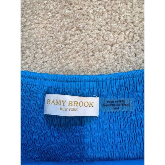 EUC Ramy Brook Women's Blue Ruched Mini Skirt Size M - Picture 3 of 5
